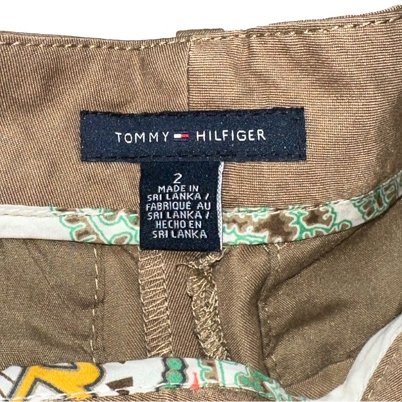 TOMMY HILFIGER Womens Tan Pocketed Belted Pleated High Waist Shorts size 2✨ - Picture 7 of 9